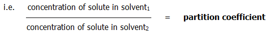 distribution partition law partition coefficient A-level chemistry in perspective chembook