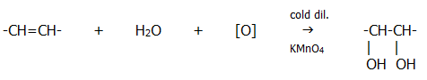 alkenes dilute KMnO4 A-level organic chemistry revision chembook