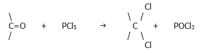 aldehydes ketones phosphorus pentachloride halogenation carbonyls A-level organic chemistry revision chembook