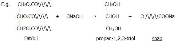 biochemistry fats oils hydrolysis A-level organic chemistry revision chembook